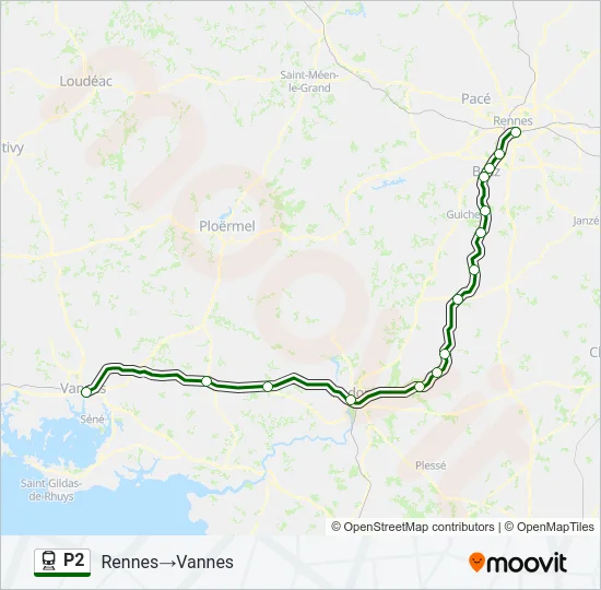 P2 Train Line Map