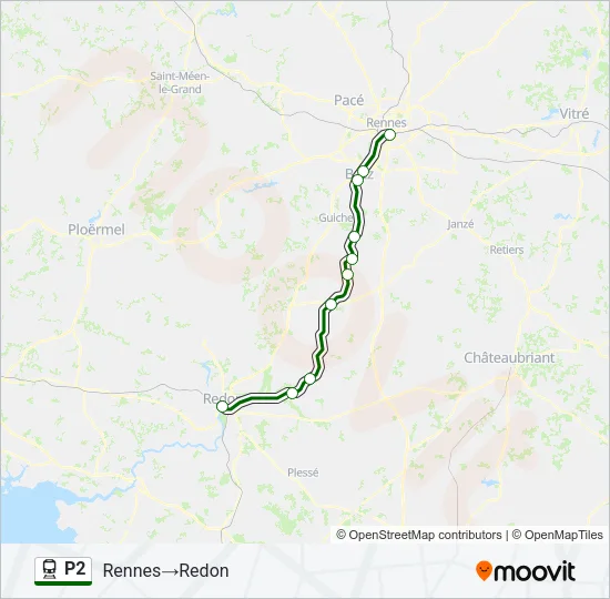 P2 Train Line Map
