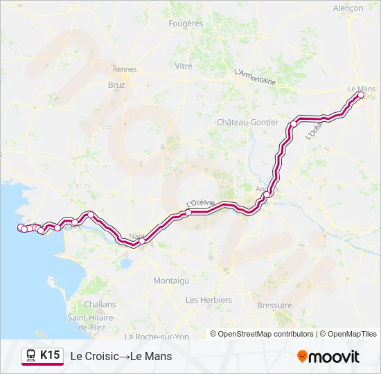 K15 Train Line Map