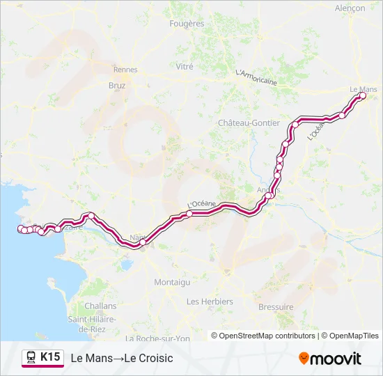 K15 Train Line Map