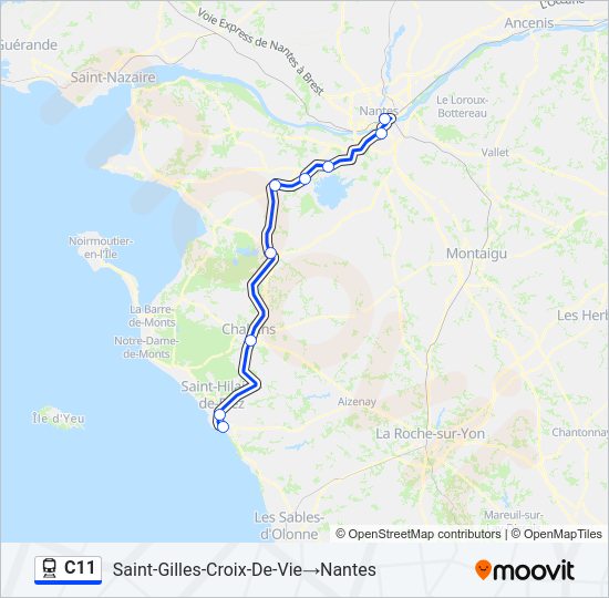 Plan de la ligne C11 de train