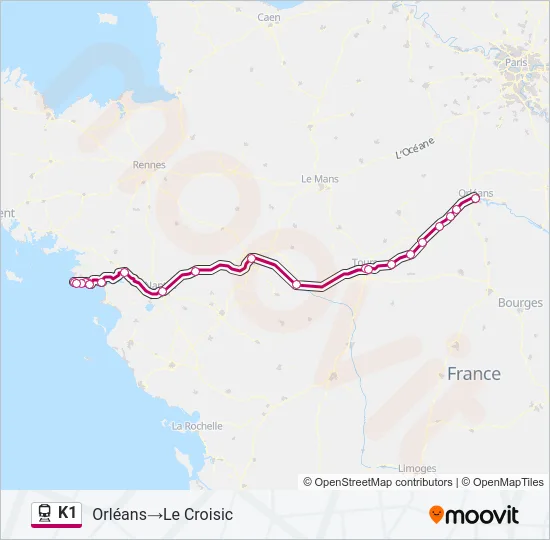K1 Train Line Map