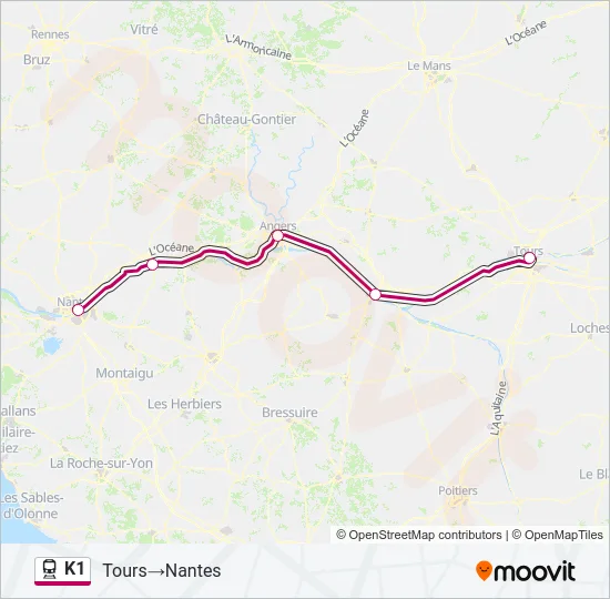 K1 Train Line Map