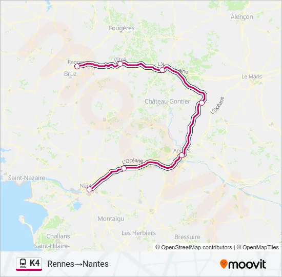 K4 Train Line Map