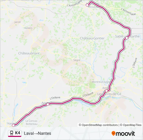 K4 Train Line Map
