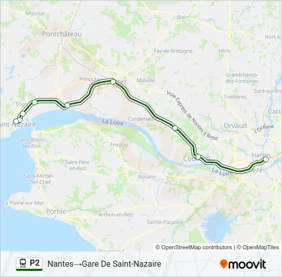 P2 Train Line Map
