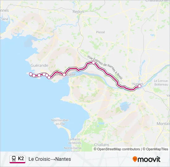 K2 Train Line Map