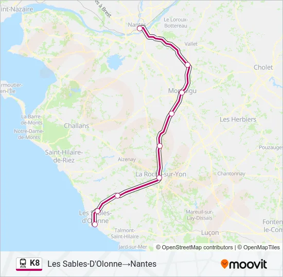 K8 Train Line Map
