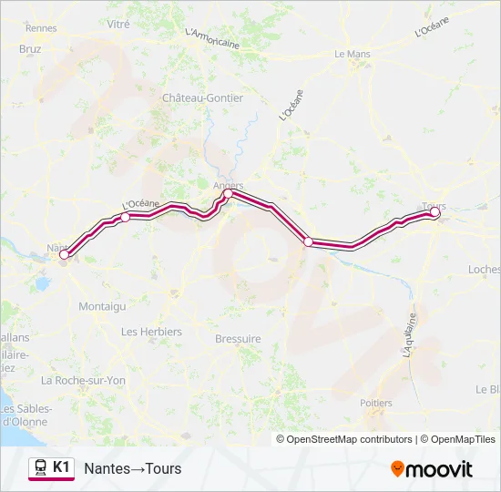 K1 Train Line Map