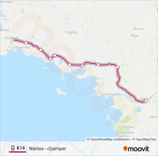 K14 Train Line Map