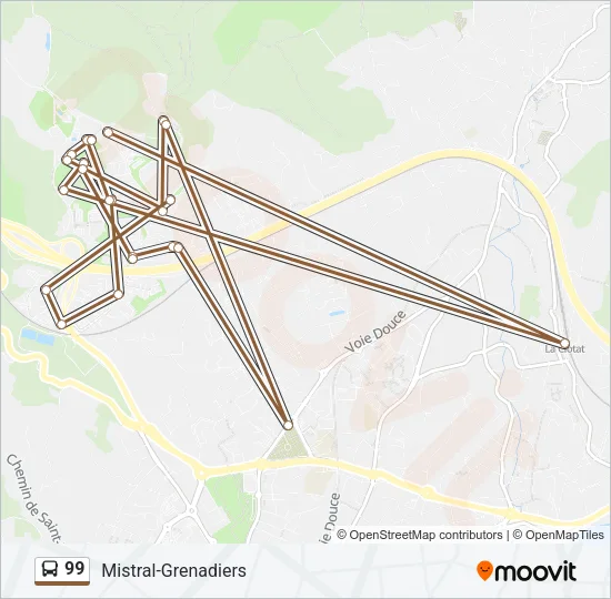 99 Bus Line Map
