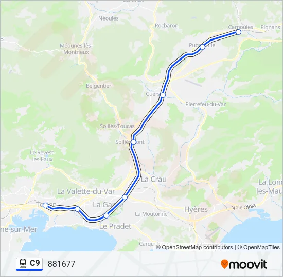 C9 Train Line Map