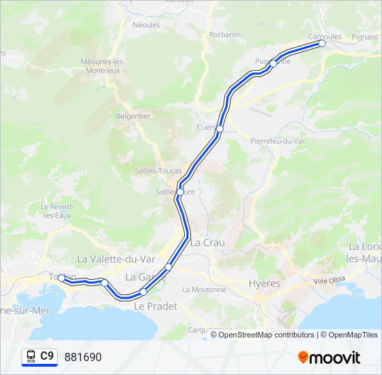 C9 Train Line Map