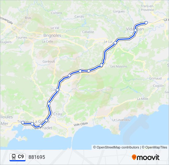 c9 Itinéraire Horaires Arrêts Plan 881695 mis à jour