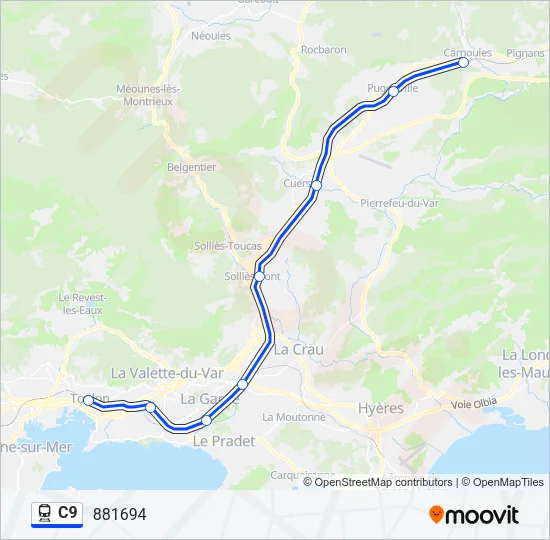 C9 Train Line Map