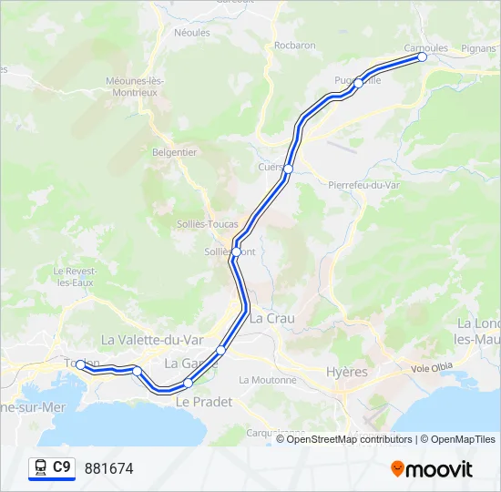 C9 Train Line Map