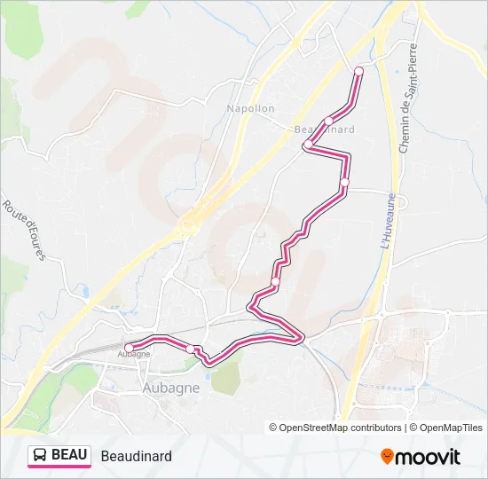 BEAU Bus Line Map