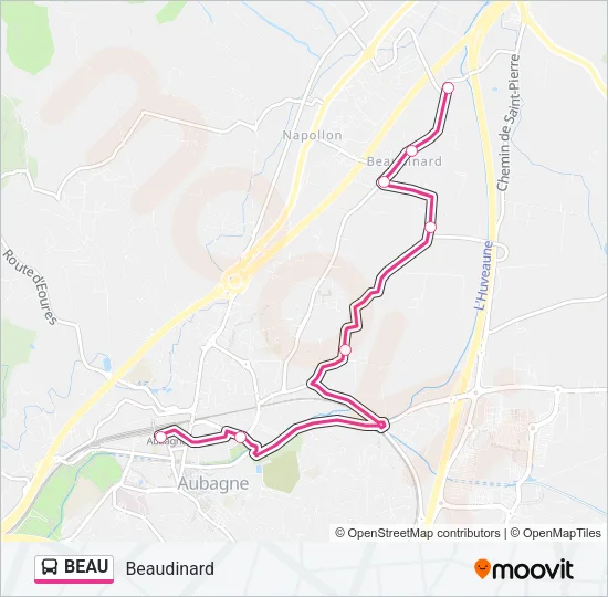 BEAU Bus Line Map