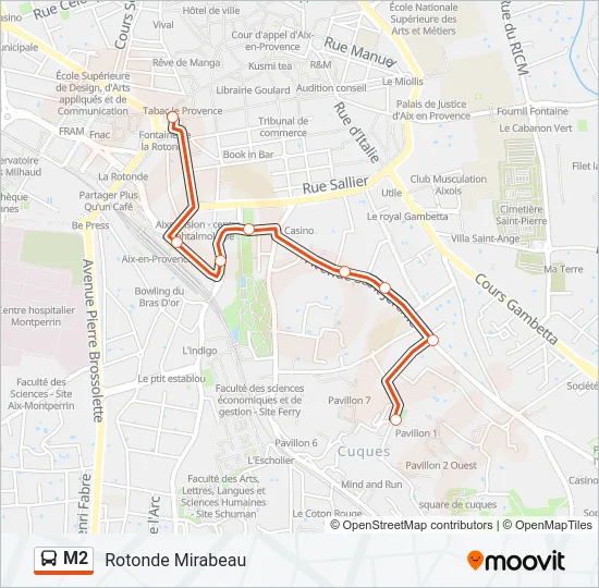 M2 Bus Line Map
