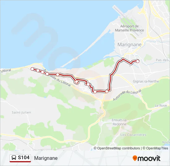 S104 Bus Line Map