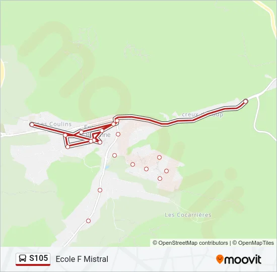 S105 Bus Line Map