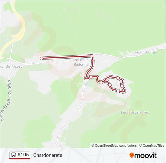 S105 Bus Line Map