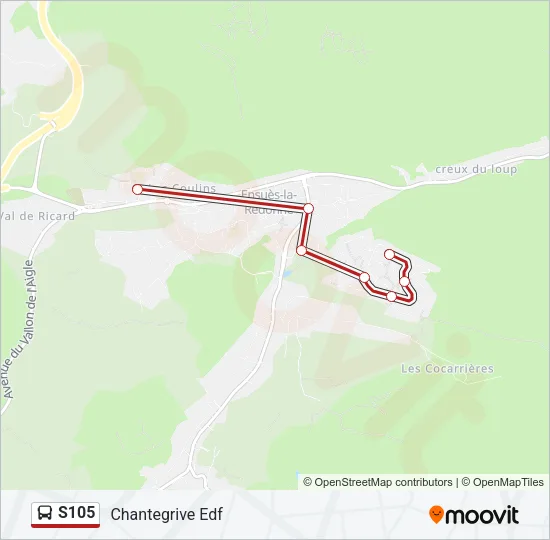 S105 Bus Line Map