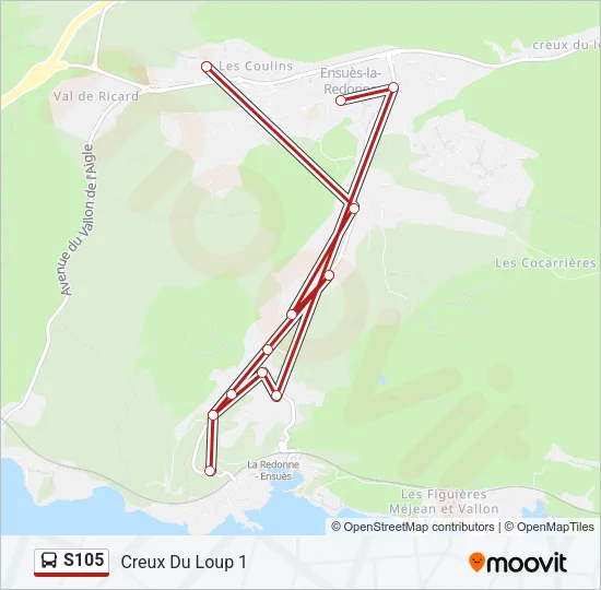 S105 Bus Line Map