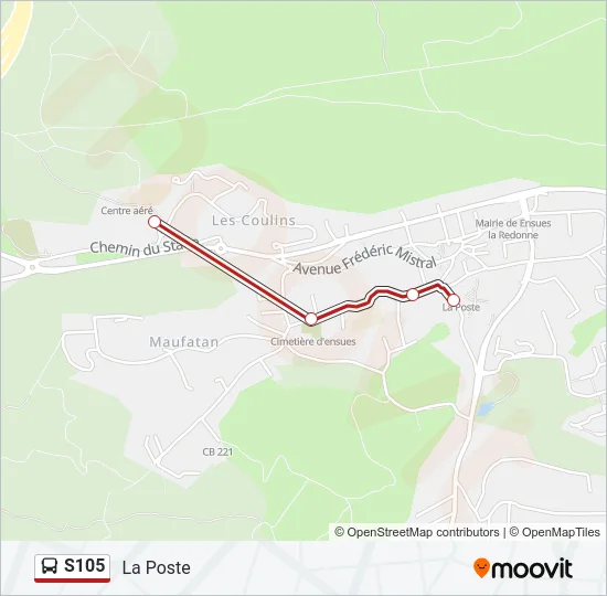 S105 Bus Line Map