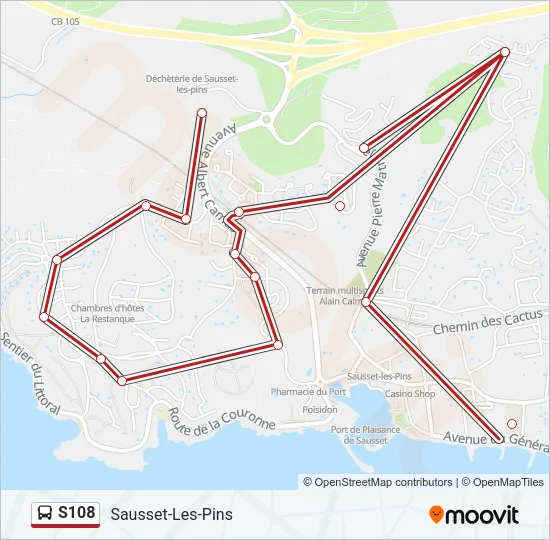 S108 Bus Line Map