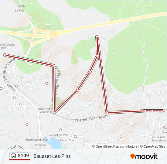 S109 Bus Line Map