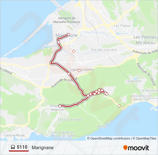 S110 Bus Line Map