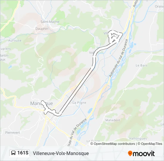 161S Bus Line Map