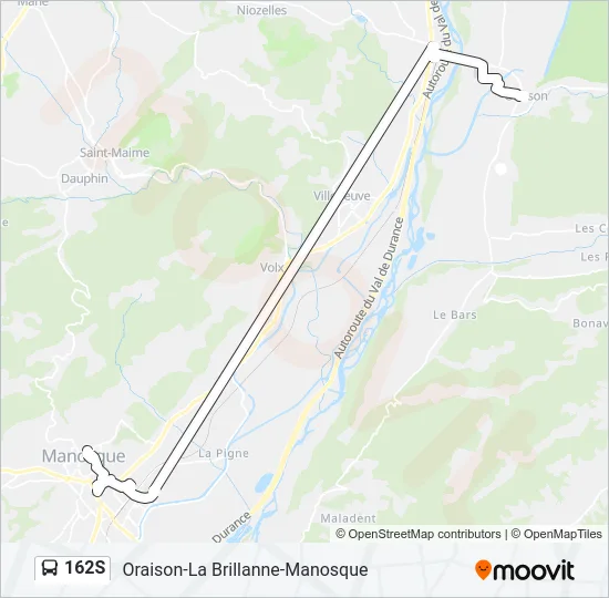 162S Bus Line Map