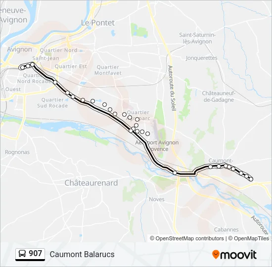 907 Bus Line Map