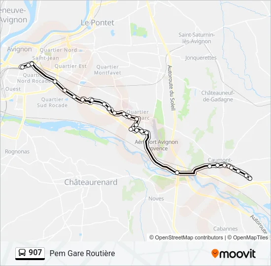 907 Bus Line Map