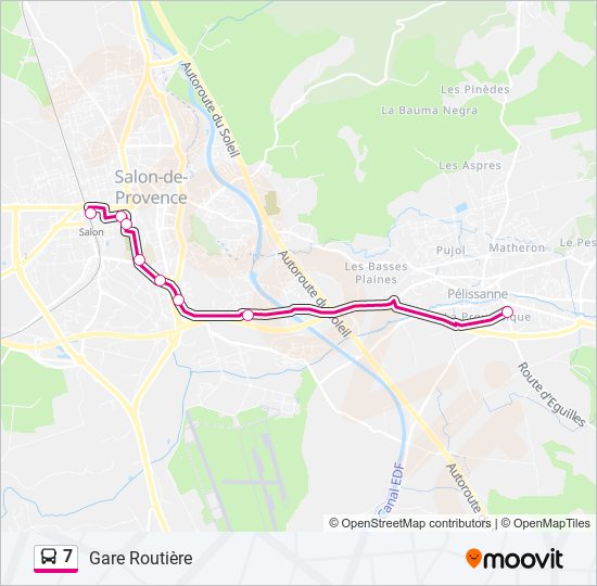 Plan de la ligne 7 de bus