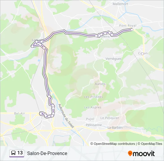 13 Bus Line Map