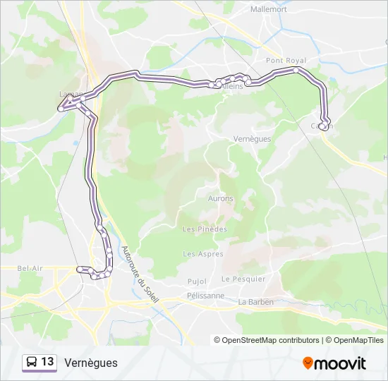 13 Bus Line Map