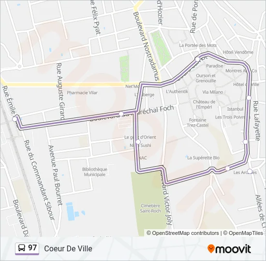 97 Bus Line Map