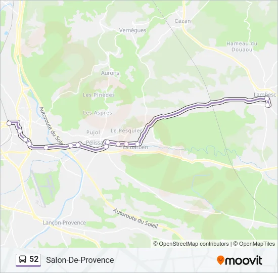 52 Bus Line Map