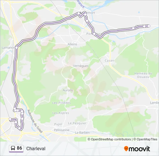 86 Bus Line Map
