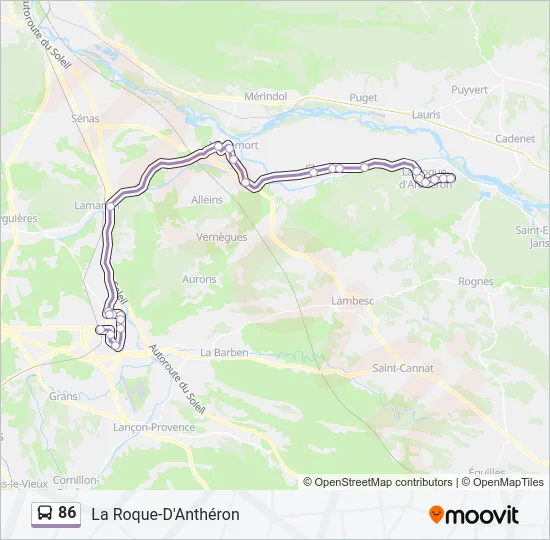 86 Bus Line Map