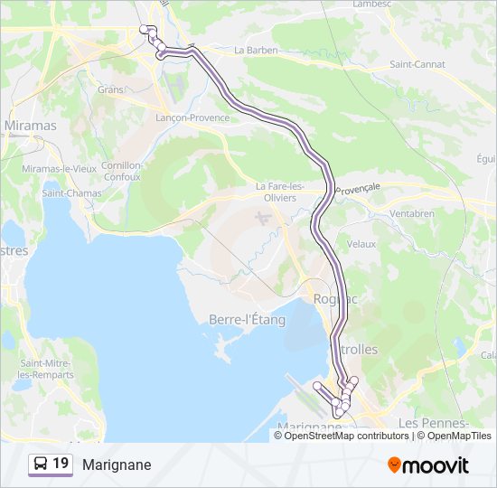 Plan de la ligne 19 de bus