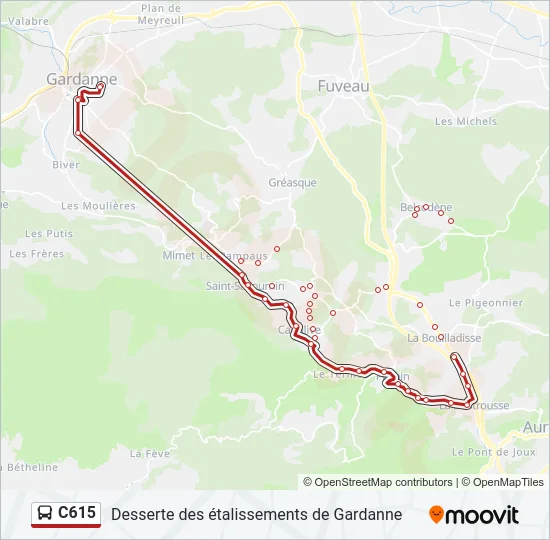 C615 Bus Line Map