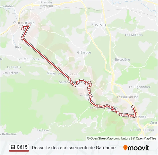 C615 Bus Line Map
