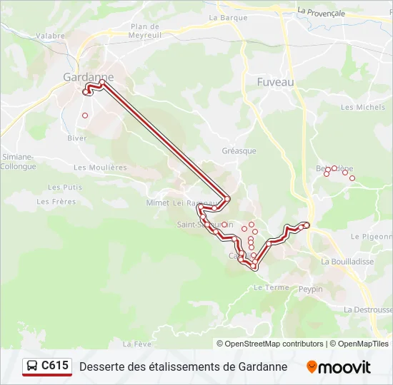 C615 Bus Line Map