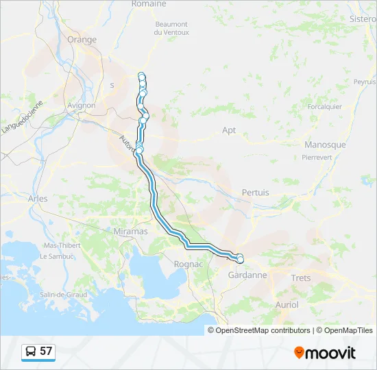 57 Bus Line Map