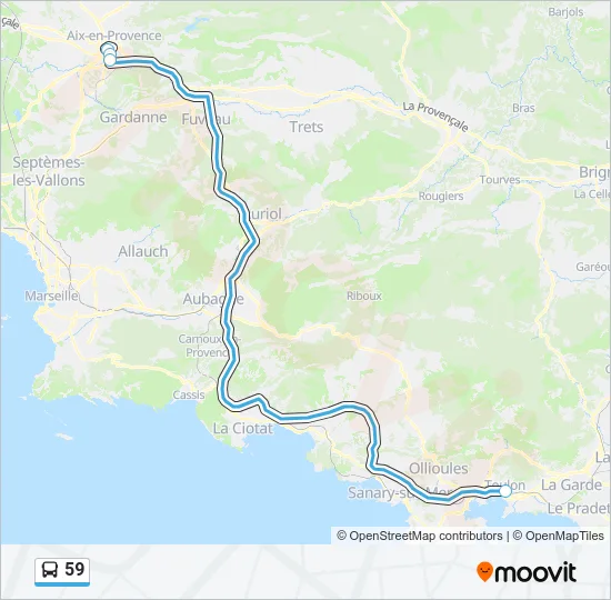 59 Bus Line Map