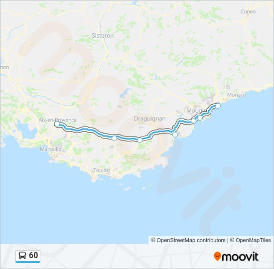 Plan de la ligne 60 de bus